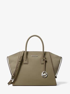 michael kors avril large satchel|Michael Kors leather satchel.